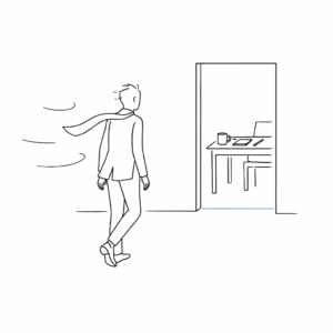 businessman passing trough storm